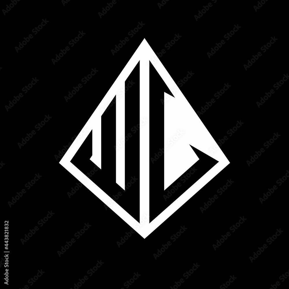 WV logo letters monogram with prisma shape design template WV logo letters monogram with prisma shape design template