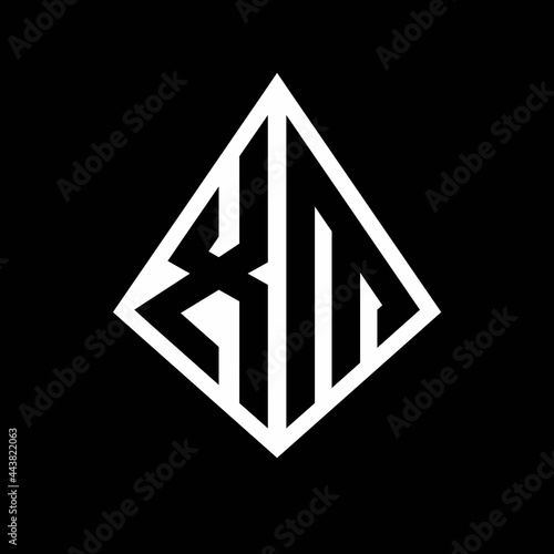 XM logo letters monogram with prisma shape design template