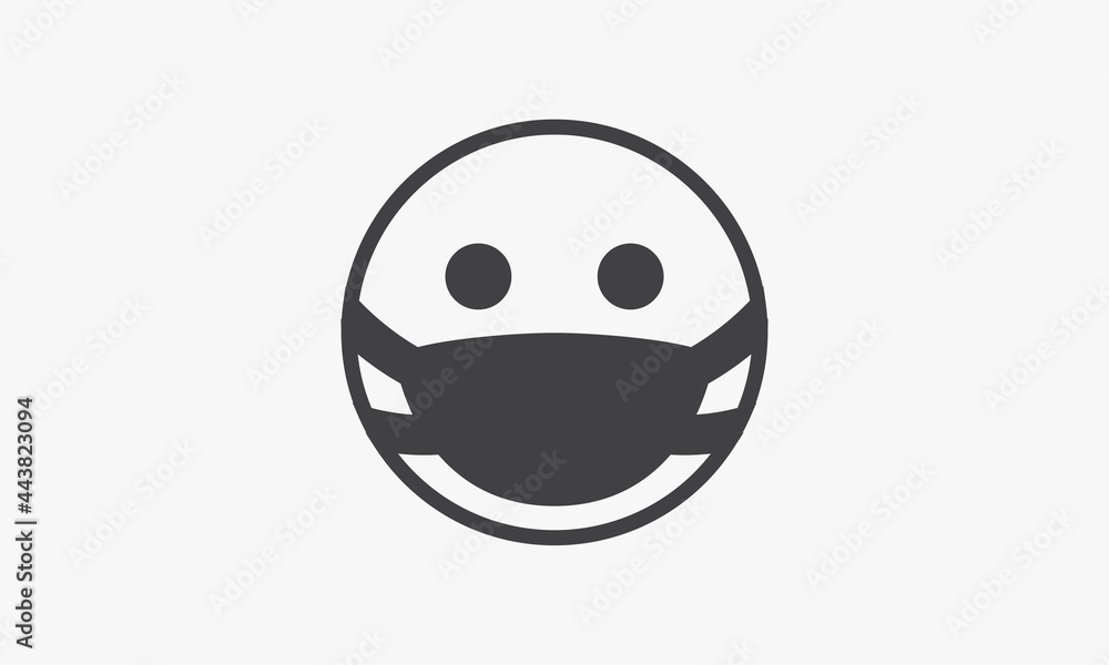 Obraz premium line icon emoticon mask design vector illustration.