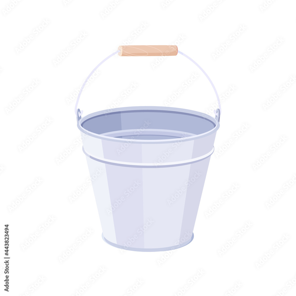 Metal pail. Empty bucket isolated on a white background. Metal pail. Empty bucket isolated on a white background.