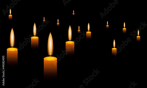 candles night dark design vector background.