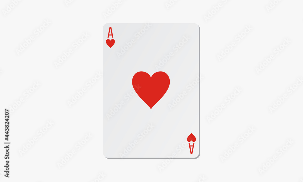 hearts ace playing card design vector. hearts ace playing card design vector.