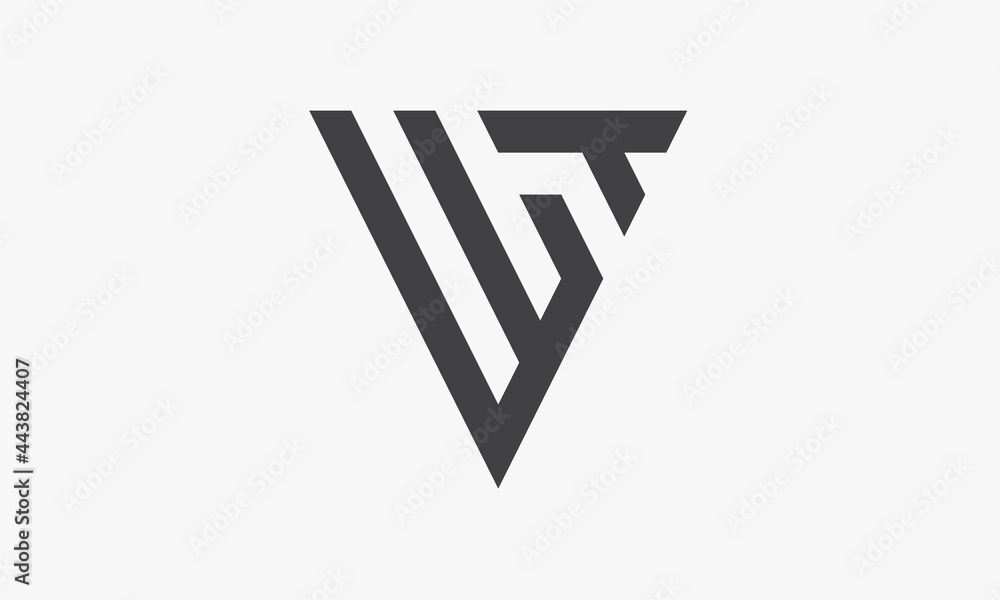 triagle letter WT logo design concept. triagle letter WT logo design concept.
