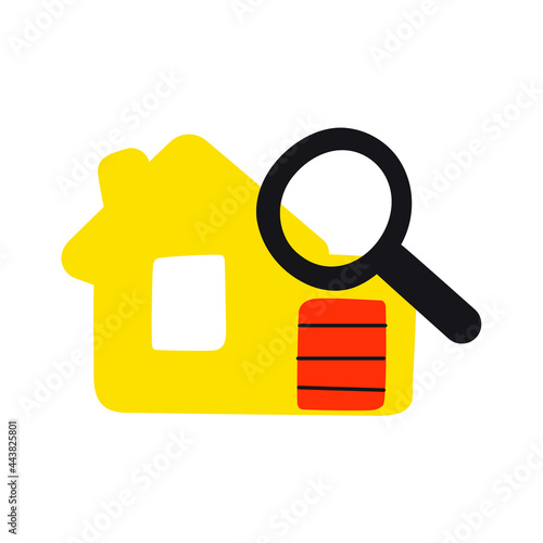 Examining home for rent. Illustration on white background. 
