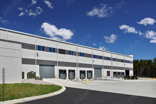 Modern generic office business storage industrial building façade