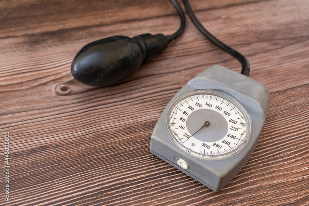 Old tanometer, an analog device for measuring pressure in a person Old tanometer, an analog device for measuring pressure in a person
