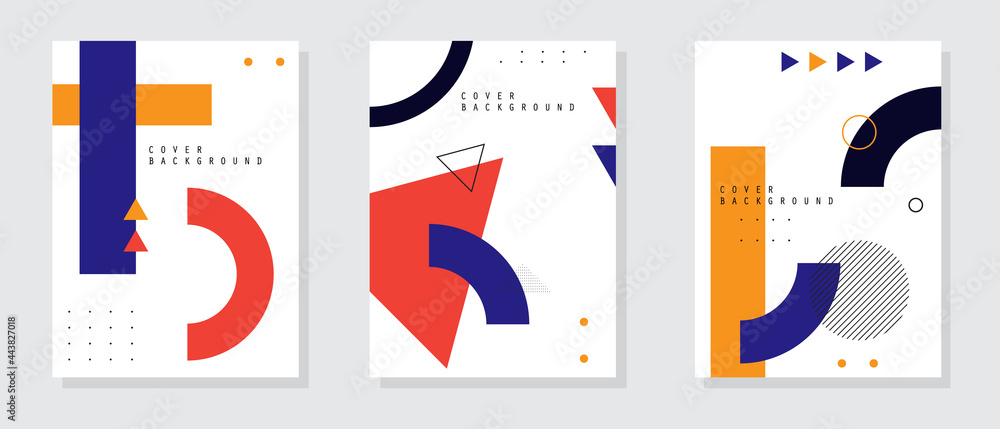 Minimal annual report design vector collection. Abstract geometric background. Vector illustration - obrazy, fototapety, plakaty 