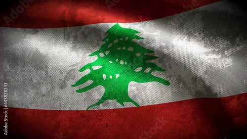 Lebanon grunge flag - loop animation photo