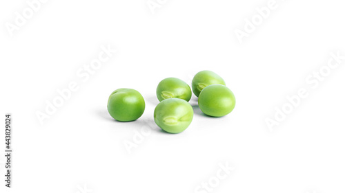 Green peas isolated on a white background.