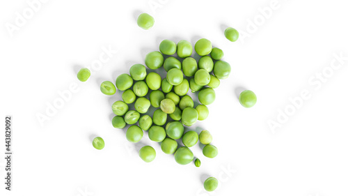Green peas isolated on a white background.