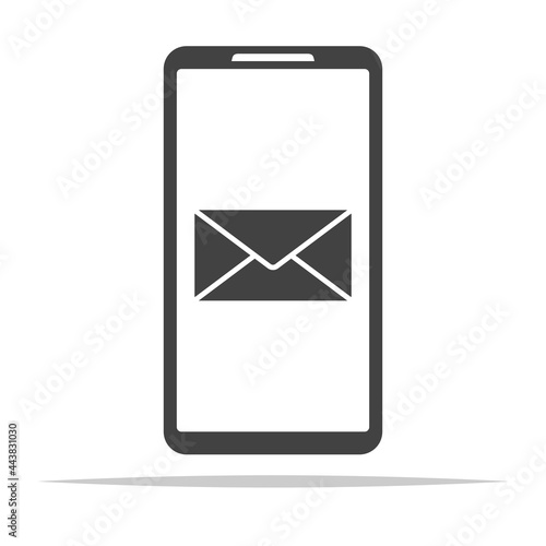 Smartphone with message icon vector isolated