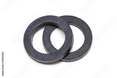 Rubber sealing ring isolated on a white background