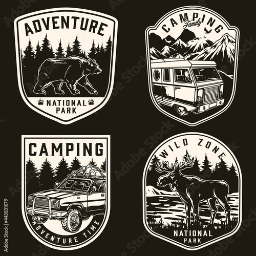 Adventure time monochrome vintage badges