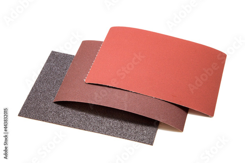 Abrasive sanding paper isolated on white