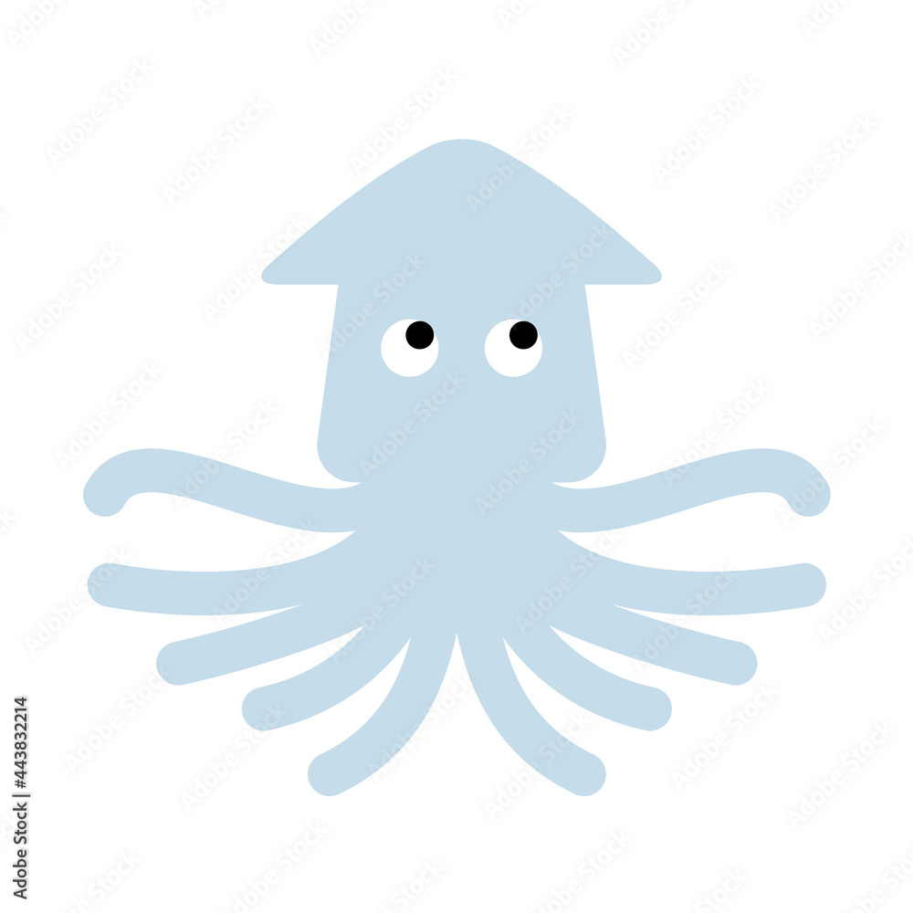 コミカルなイカのイラスト Stock Vector Adobe Stock