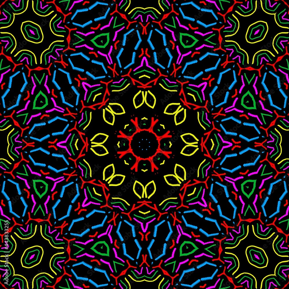 Colourful Indian Mandala pattern design.