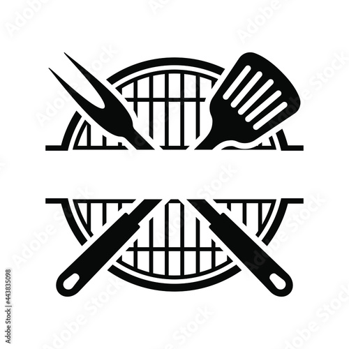 Grill master icon vector set. BBQ illustration sign collection. Grill menu symbol or logo.