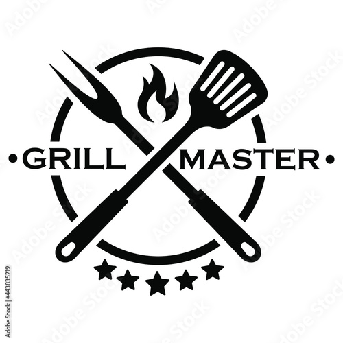 Grill master icon vector set. BBQ illustration sign collection. Grill menu symbol or logo.