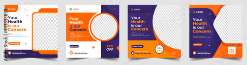 Medical Social Media Post Template, Healthcare Social Media Banner Template, Medical and healthcare social media post template. health doctor social media post banner. Medical Health banner.