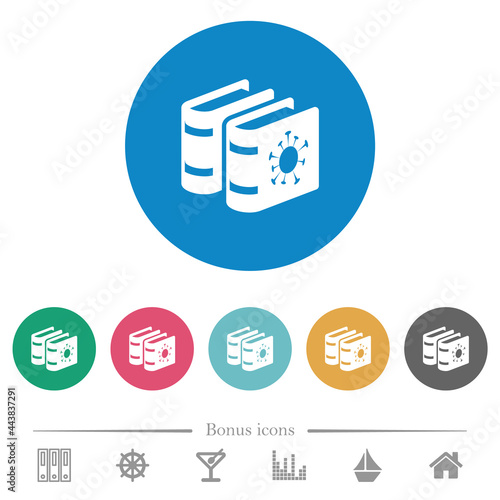 Covid documentation flat round icons photo