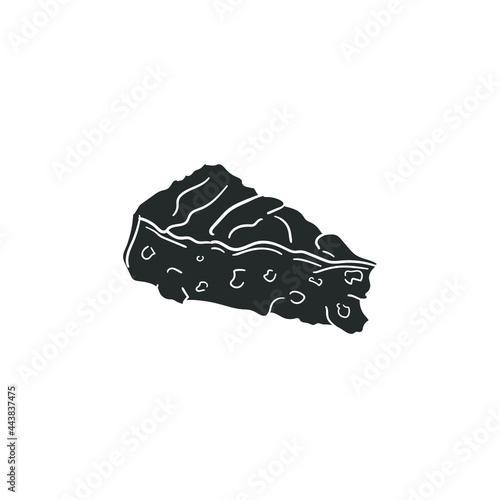 Roquefort Icon Silhouette Illustration. Cheese Vector Graphic Pictogram Symbol Clip Art. Doodle Sketch Black Sign.