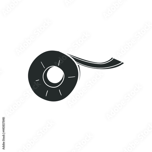 Scotch Tape Icon Silhouette Illustration. Tool Repair Vector Graphic Pictogram Symbol Clip Art. Doodle Sketch Black Sign.
