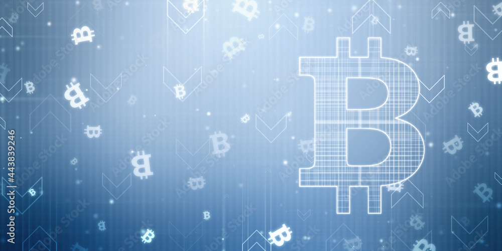 Obraz premium 2d rendering bitcoin sign currency 