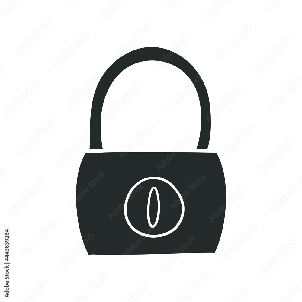 Padlock Icon Silhouette Illustration. Security Vector Graphic Pictogram Symbol Clip Art. Doodle Sketch Black Sign. Padlock Icon Silhouette Illustration. Security Vector Graphic Pictogram Symbol Clip Art. Doodle Sketch Black Sign.