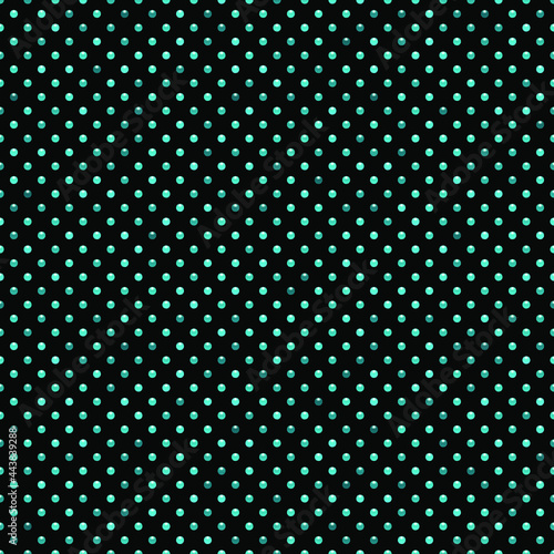 Black luxury background with blue beads. Seamless vector illustration.