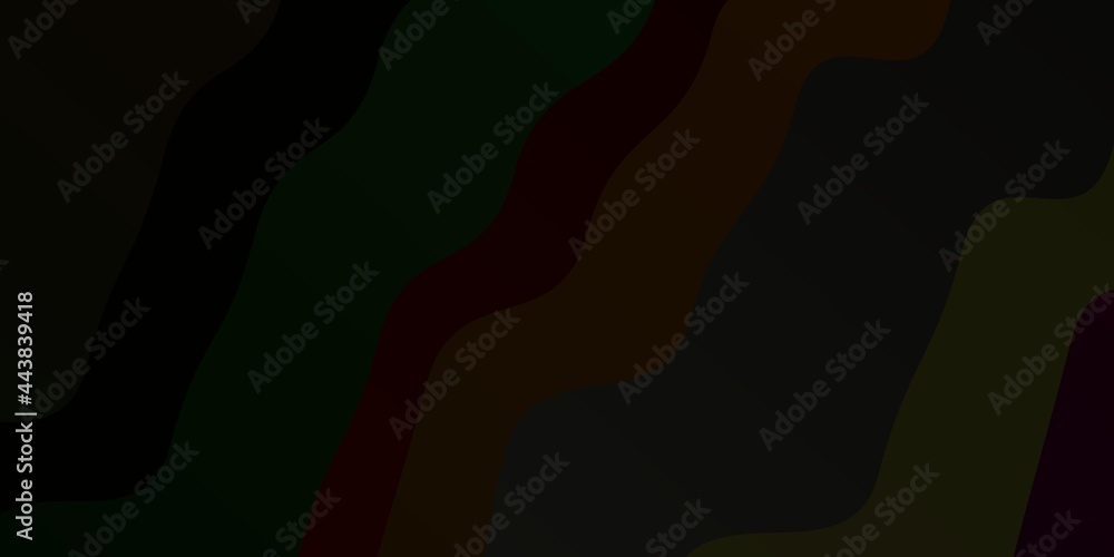 Dark Red vector background with curves.