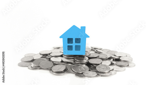 Wallpaper Mural Model of detached miniature house mock up on coin Torontodigital.ca