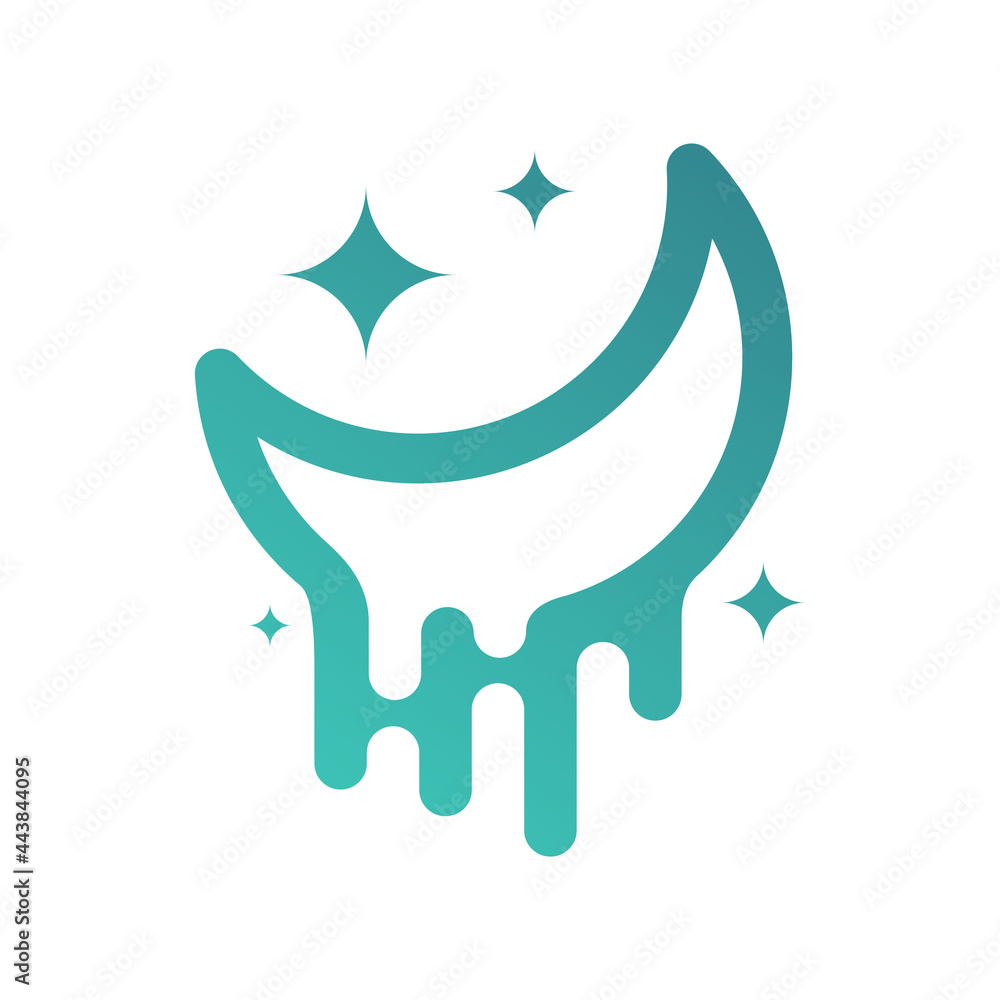 moon and drooling with stars. night and sleep icon moon and drooling with stars. night and sleep icon