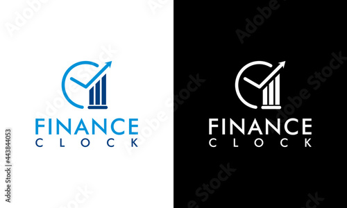 Accounting and Financial logo concept wall clock vector illustration graphic design