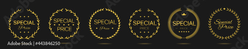 Special price Golden laurel wreath label set