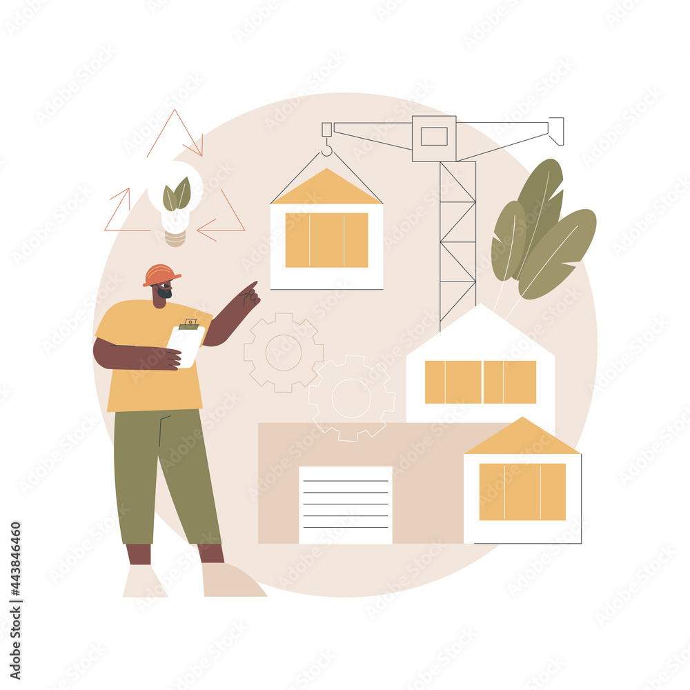 Modular home abstract concept vector illustration. Modular building ...