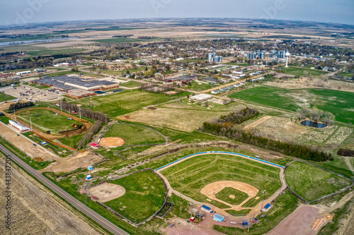 Aerial View of Wagner, South Dakota during Spring