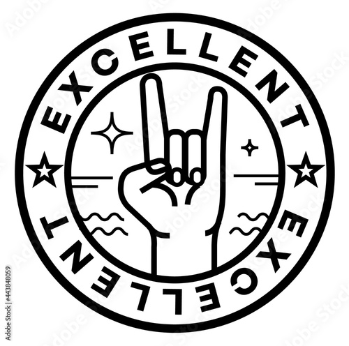 Excellent isolated on white sign, badge, stamp