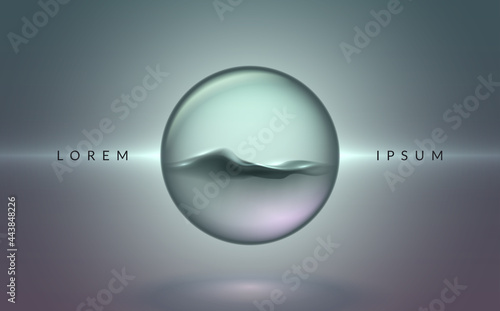 Abstract soft light liquid sphere background
