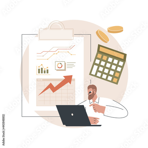 Income statement abstract concept vector illustration. Comprehensive business income, company financial statement, balance sheet, company accountancy service, financial document abstract metaphor.