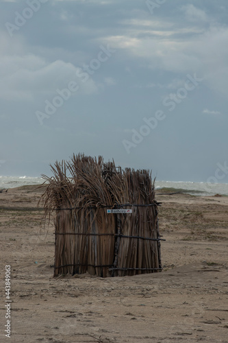 beach hut on the shore