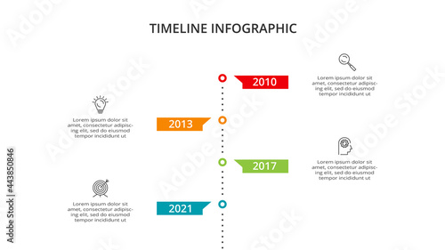 Timeline with 7 elements, infographic template for web, business, presentations, vector illustration