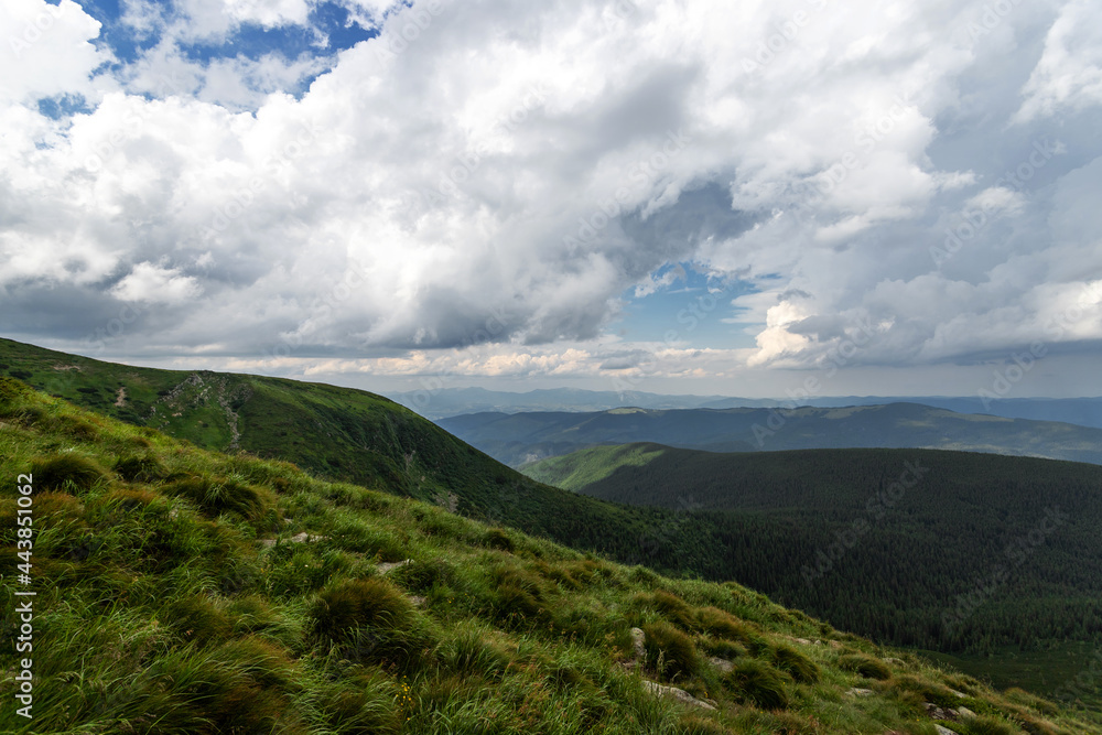 Nice mountain view, with beautiful cloudy skies. Ukraine. Nice mountain view, with beautiful cloudy skies. Ukraine.