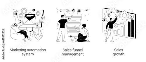 Marketing software abstract concept vector illustrations.