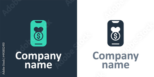 Logotype Donation and charity icon isolated on white background. Donate money and charity concept. Logo design template element. Vector