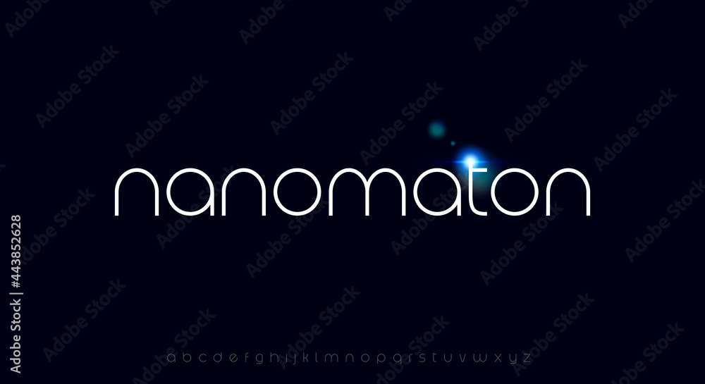 nanomaton, a modern minimalist rounded font with futuristic scifi theme