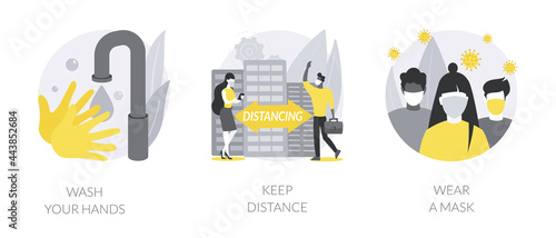 Prevent coronavirus spread abstract concept vector illustrations.