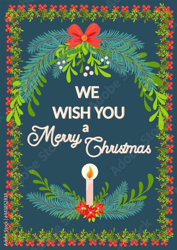 Christmas and Happy New Year templates. Trendy retro style.