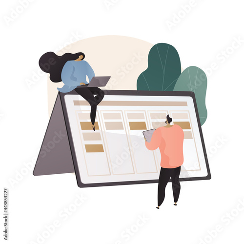 Kanban board abstract concept vector illustration. photo