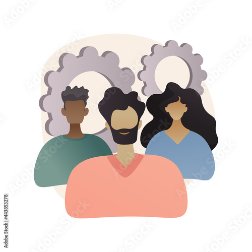 Dedicated team abstract concept vector illustration.