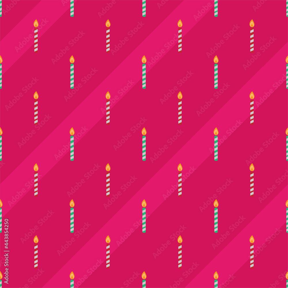 seamless pattern candle design with colorful texture. pink background. food design for wallpaper, backdrop, cover, sale, sticker and graphic design. vector illustration
